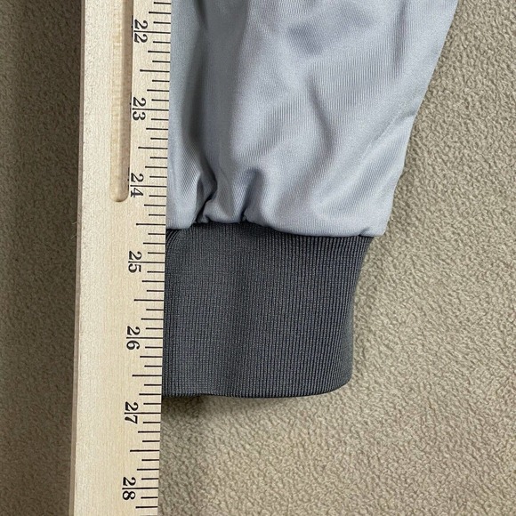 Travis Mathew Mens L Full Zip Golf Jacket Mock Neck Pockets Stretch Gray Striped - Picture 7 of 15